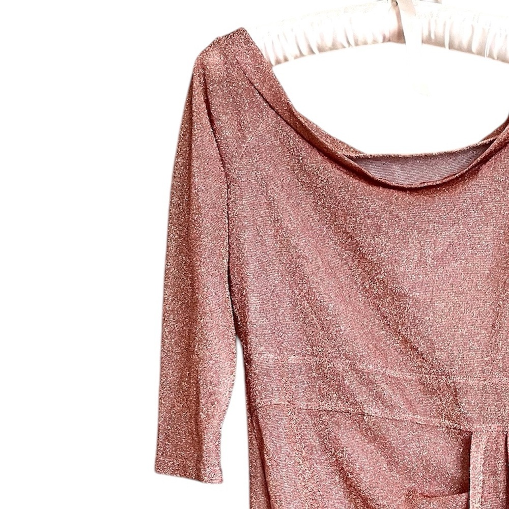 Gathered Side Sparkle Sheer Off Shoulder Dress, Coverup - Picture 4 of 8